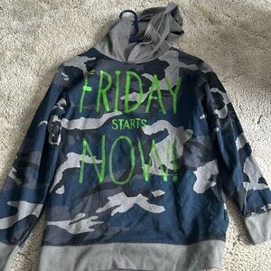Boys Old Navy Blue camo hoodie. Size  XL 14-16